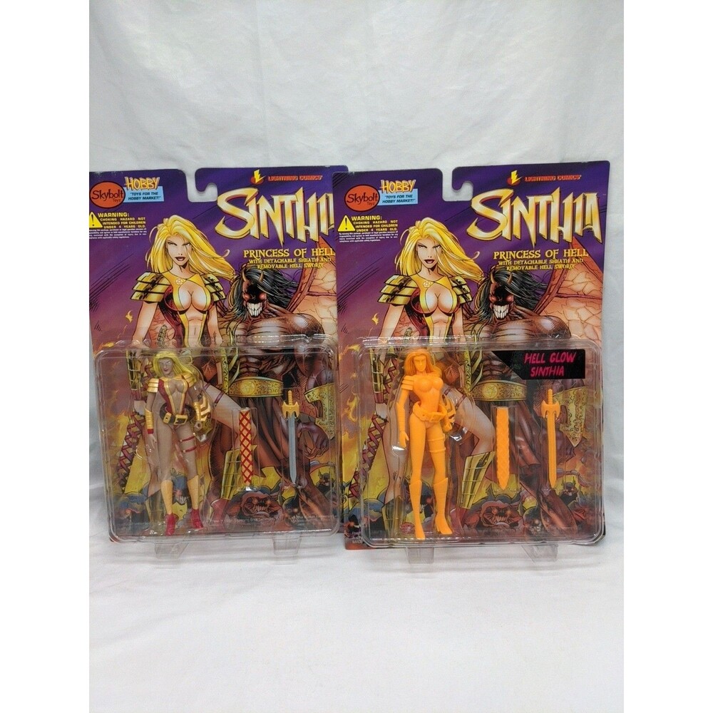 Lot Of (2) Skybolt Toyz Hobby Sinthia And Hell Glow Sinthia Action Figures